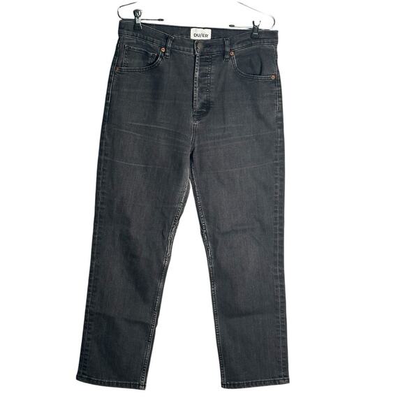 DU/ER Sz 31x27 Straight Leg Performance Denim Jeans Washed Black CoolMax Stretch - Picture 1 of 14